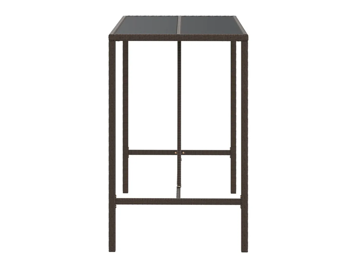 Móvel de bar com tampo de vidro 110x70x110 cm vime PE castanho PT845799