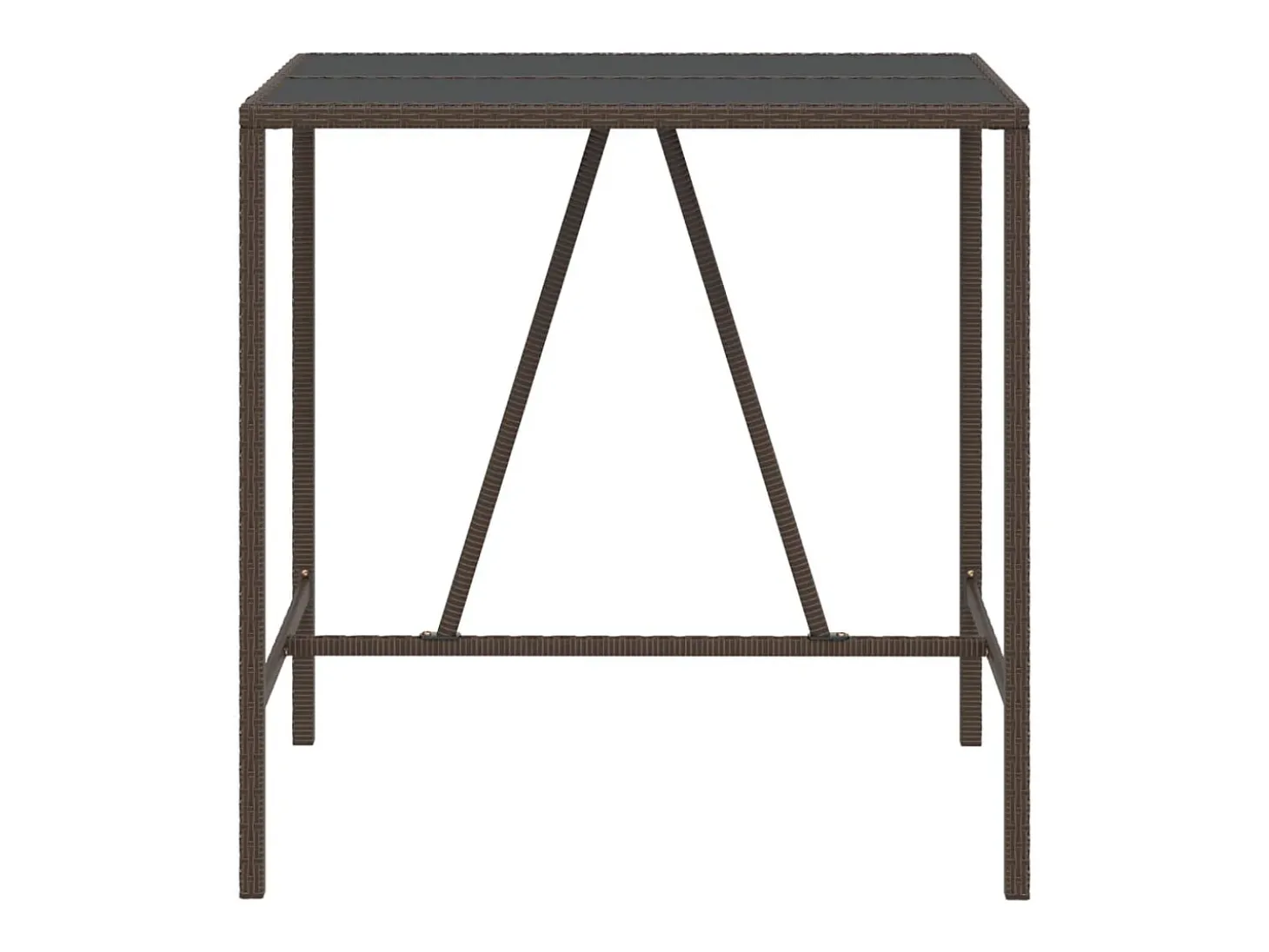 Móvel de bar com tampo de vidro 110x70x110 cm vime PE castanho PT845799