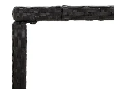 Móvel de bar com tampo de vidro 180x70x110 cm vime PE preto PT651435