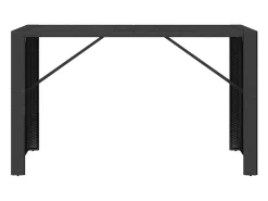 Móvel de bar com tampo de vidro 185x80x110 cm vime PE preto PT575082