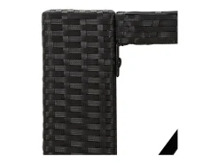 Móvel de bar com tampo de vidro 185x80x110 cm vime PE preto PT575082