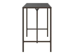 Móvel de bar com tampo de vidro 180x70x110 cm vime PE castanho PT429076