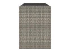 Móvel de bar com tampo de vidro 185x80x110 cm vime PE cinzento PT634603