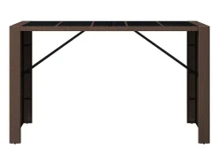 Móvel de bar com tampo de vidro 185x80x110 cm vime PE castanho PT706466