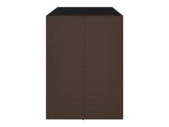 Móvel de bar com tampo de vidro 145x80x110 cm vime PE castanho PT744062