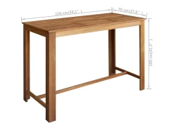 Móvel de bar em madeira de acácia maciça 150x70x105 cm PT294154