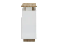 Móvel de bar giratório - 2 portas, 1 gaveta e 1 nicho - MDF - Lacado a branco e carvalho - ELDIR