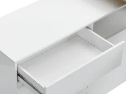 Móvel de bar giratório - 2 portas, 1 gaveta e 1 nicho - MDF - Lacado a branco e carvalho - ELDIR