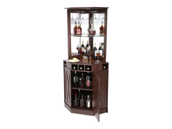Móvel de Bar Industrial SucceBuy, com Suporte para Copos de Licor e Copos, Móvel de Bar para Café em Madeira Rústica Autônomo para Sala de Estar, Bar em Casa