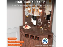 Móvel de Bar Industrial SucceBuy, com Suporte para Copos de Licor e Copos, Móvel de Bar para Café em Madeira Rústica Autônomo para Sala de Estar, Bar em Casa