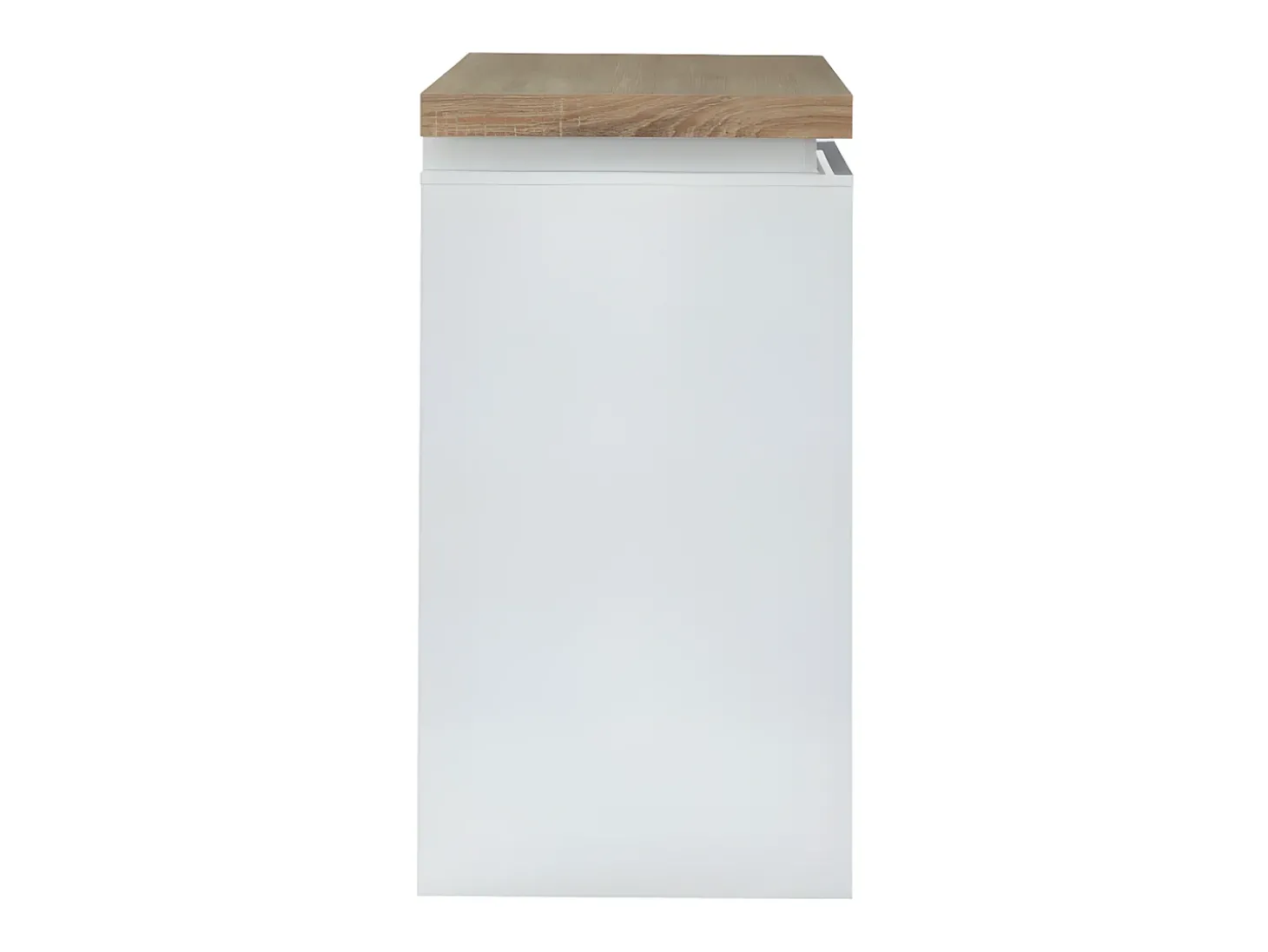 Móvel de bar luminoso - MDF lacado a branco - LEDs - Branco e carvalho. HALO II