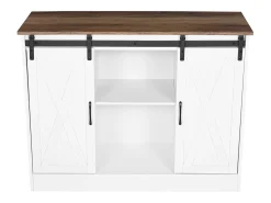 Móvel de Bar para Café SucceBuy, 106 x 40 x 81,5 cm, com 3 Níveis com Portas de Celeiro