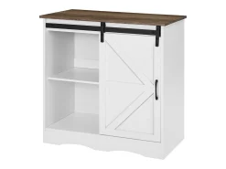 Móvel de Bar para Café SucceBuy, 80 x 35 x 80 cm, 3 Níveis com Porta Deslizante