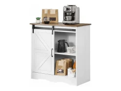 Móvel de Bar para Café SucceBuy, 80 x 35 x 80 cm, 3 Níveis com Porta Deslizante