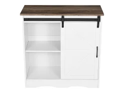 Móvel de Bar para Café SucceBuy, 80 x 35 x 80 cm, 3 Níveis com Porta Deslizante