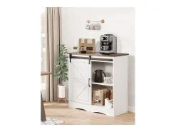 Móvel de Bar para Café SucceBuy, 80 x 35 x 80 cm, 3 Níveis com Porta Deslizante