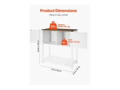 Móvel de Bar para Café SucceBuy, 80 x 35 x 88 cm, 3 Níveis com Portas Magnéticas