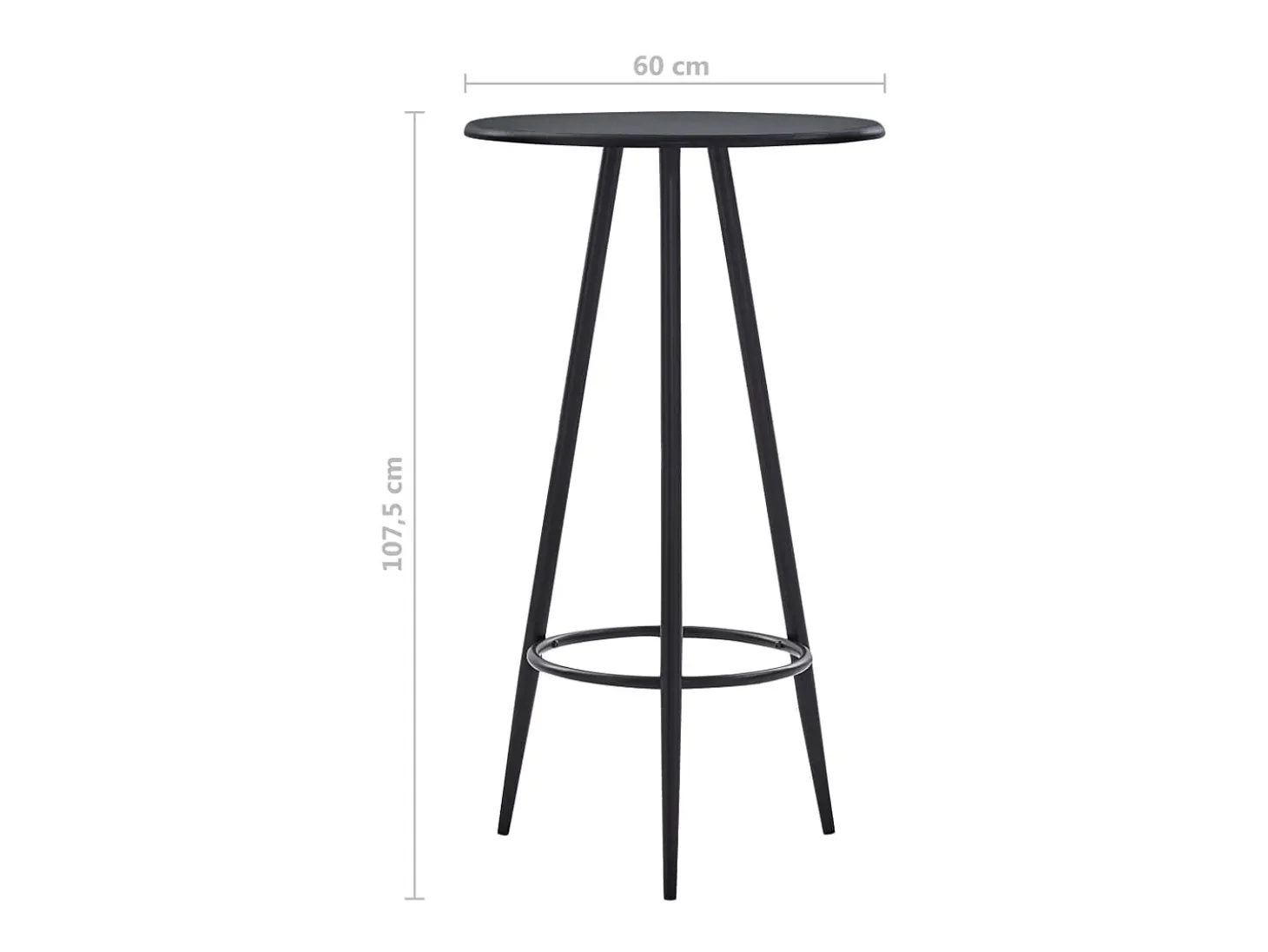 Móvel de bar 60x107,5 cm MDF preto PT789549
