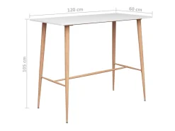 Móvel de bar 120x60x105 cm branco PT889208