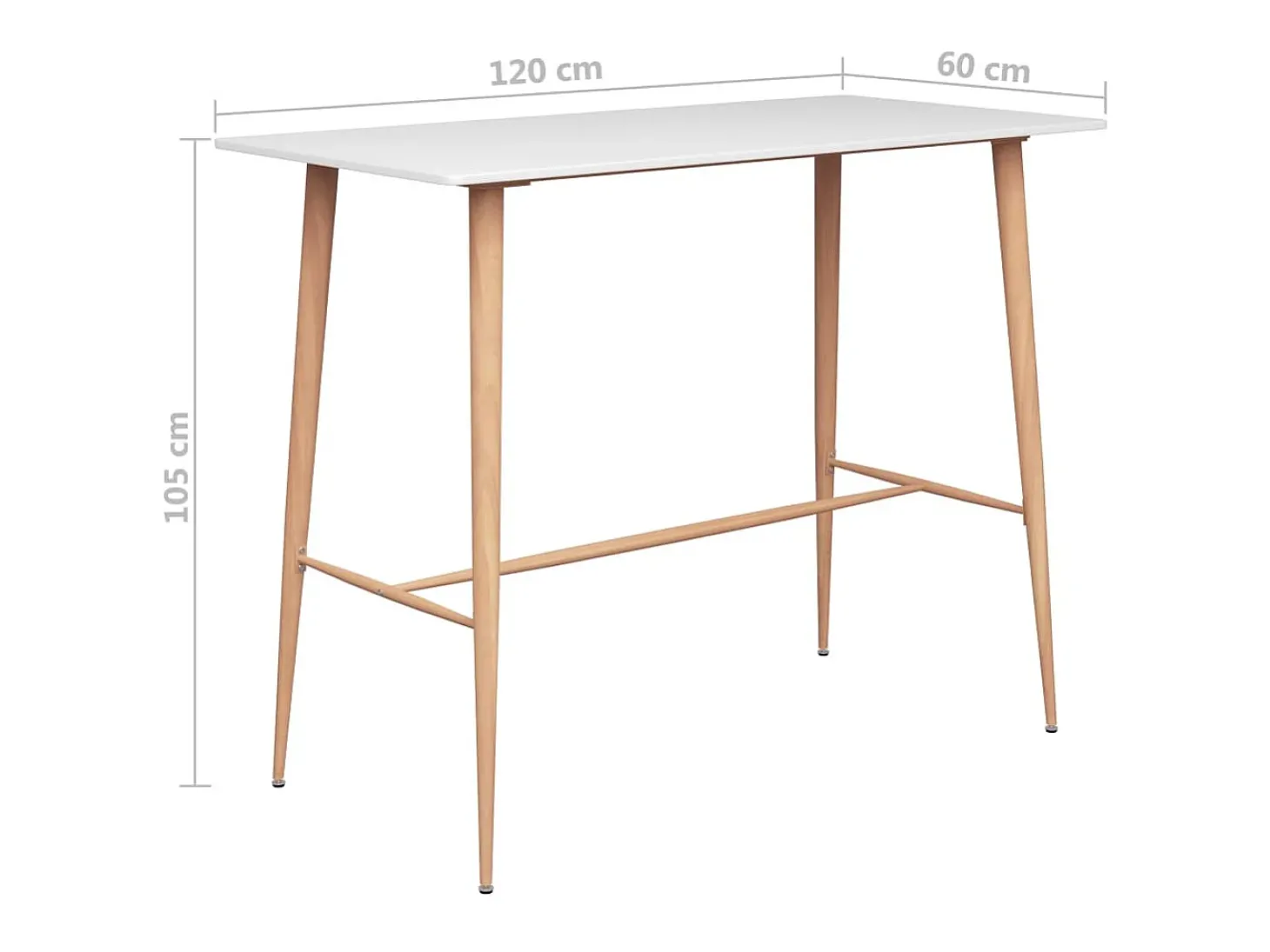 Móvel de bar 120x60x105 cm branco PT889208