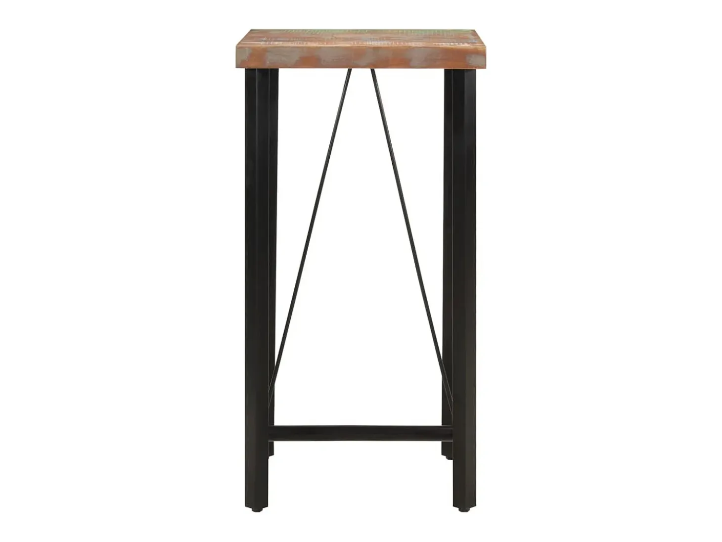Móvel de bar 55x55x107 cm madeira recuperada maciça e ferro PT450426