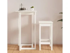 Móvel de bar 60x60x110 cm pinho maciço branco PT576080