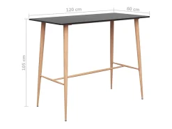 Móvel de bar 120x60x105 cm preto PT612491