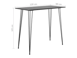 Móvel de bar 120x60x105 cm preto PT841342