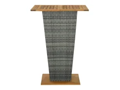 Móvel de bar 80x80x110 cm vime PE e acácia maciça cinzento PT261540
