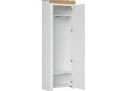 Móvel de corredor de 1 porta Hella Branco e Madeira