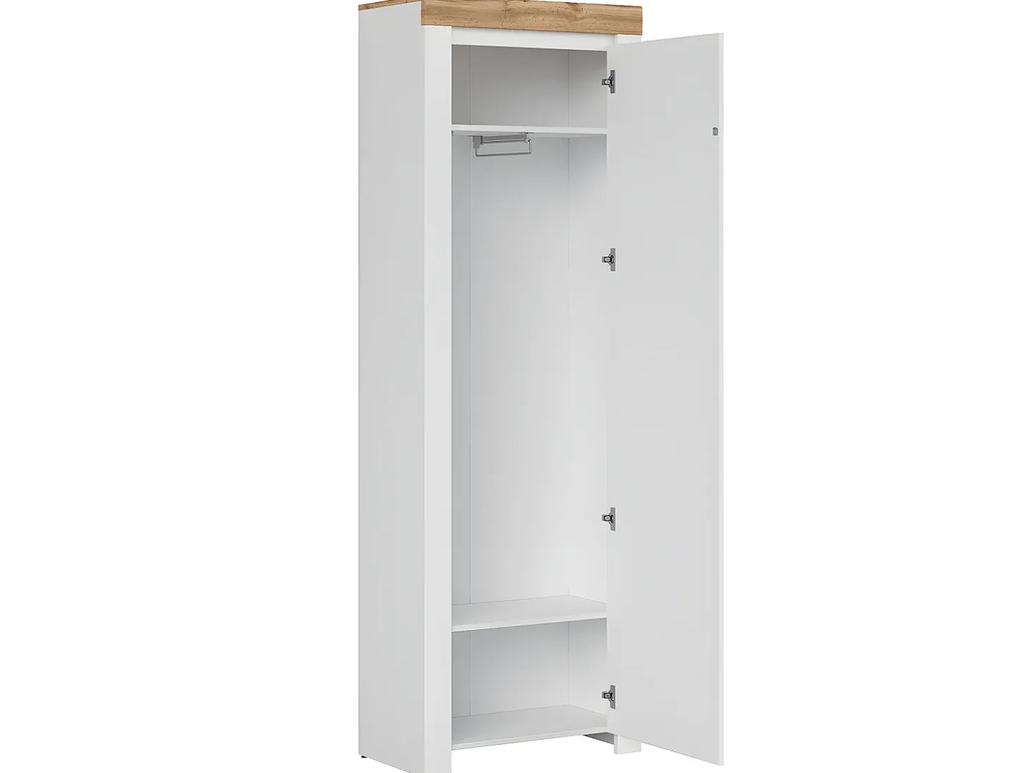 Móvel de corredor de 1 porta Hella Branco e Madeira