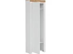 Móvel de corredor de 1 porta Hella Branco e Madeira