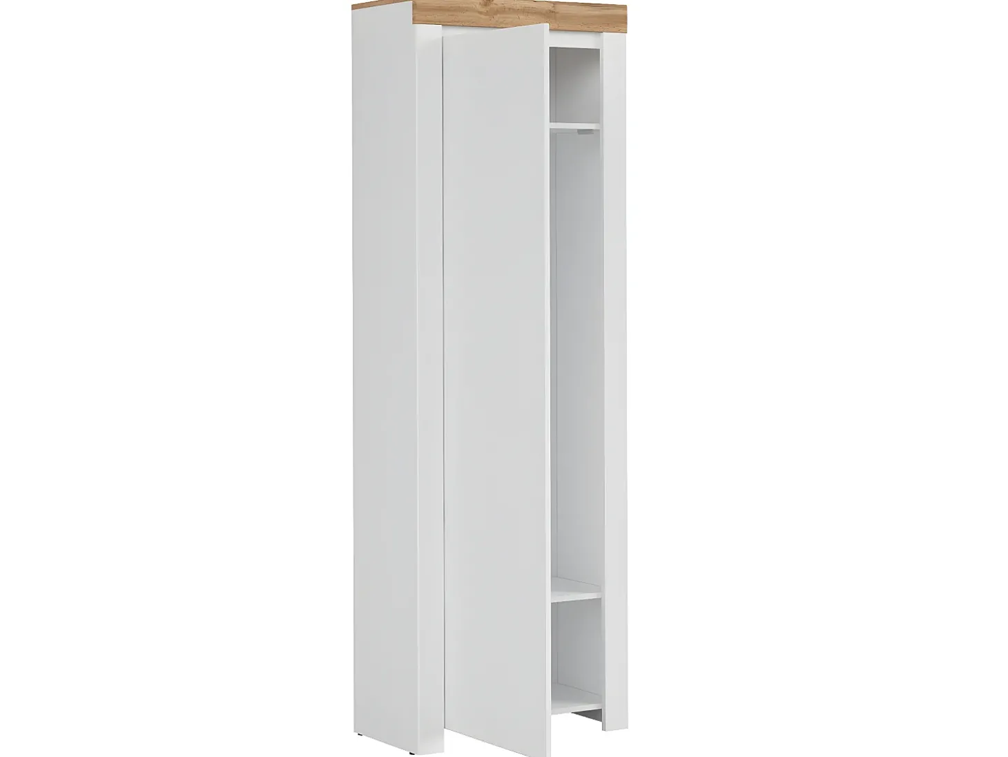 Móvel de corredor de 1 porta Hella Branco e Madeira