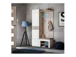 Móvel de entrada - ONYX 5 - Cores carvalho e branco