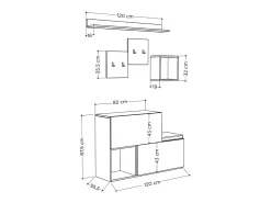 Móvel de Entrada Branco com Arrumação e Cabideiros INGA - Design Minimalista e Organizado