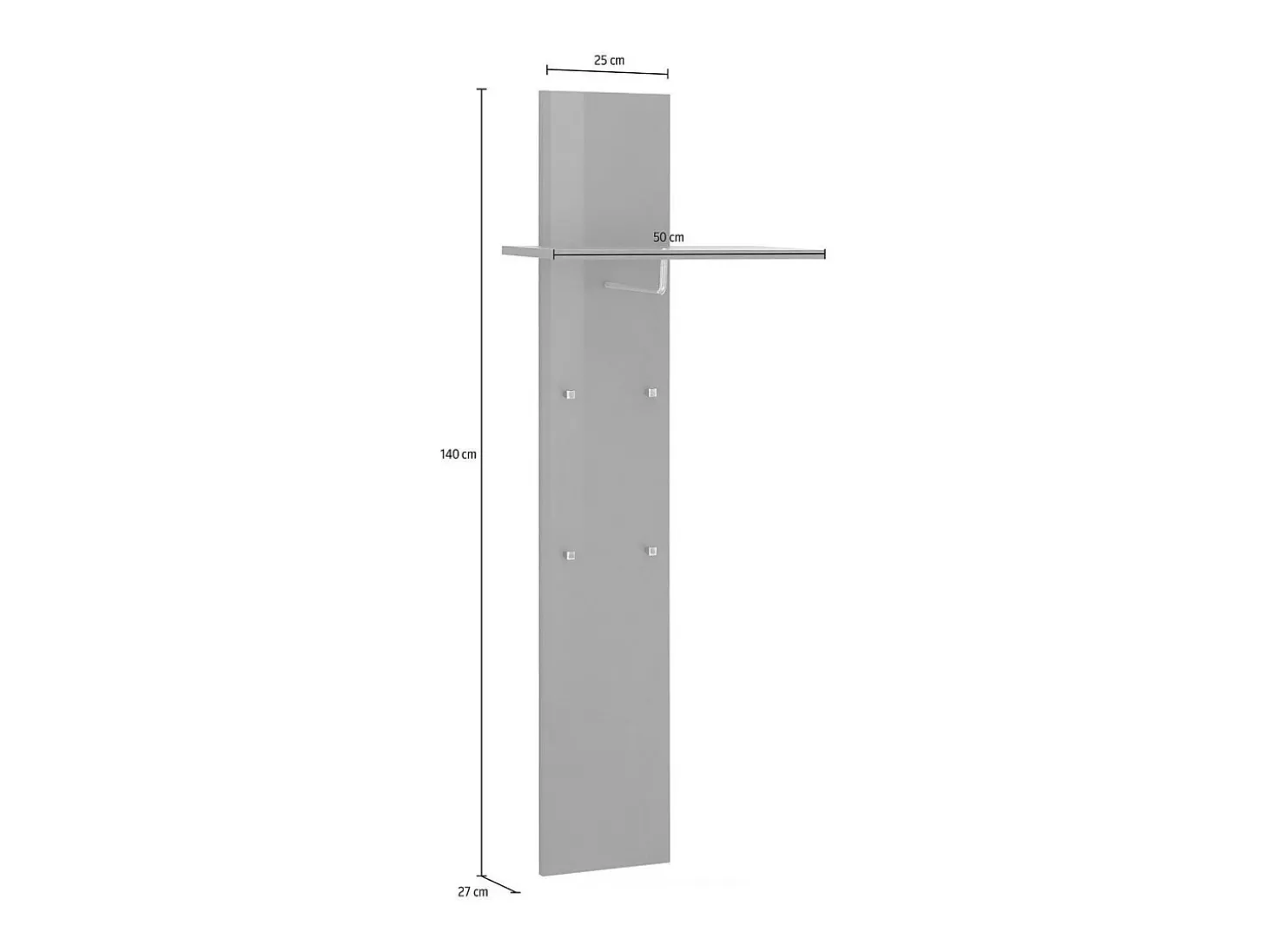 Móvel de entrada Dlentin, Entrada multifuncional moderna, Armário multiuso para hall de entrada, 100% Fabricado na Itália, 50x27h140 cm, Antracite brilhante