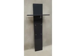 Móvel de entrada Dlentin, Entrada multifuncional moderna, Armário multiuso para hall de entrada, 100% Fabricado na Itália, 50x27h140 cm, Antracite brilhante