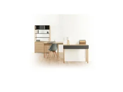 Móvel de entrada Extensio Hallway Carvalho e Cinza 111 cm