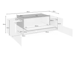 Móvel de entrada Mirco, entrada multifuncional moderna, armário polivalente para hall de entrada, 100% Fabricado na Itália, 120x45h46 cm, branco brilhante e ardósia