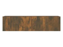 Móvel de parede para TV em carvalho fumado 120 x 30 x 30 cm madeira de engenharia castanha 02_0024280