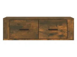 Móvel de parede para TV em carvalho fumado 80 x 36 x 25 cm madeira de engenharia castanha 02_0024288