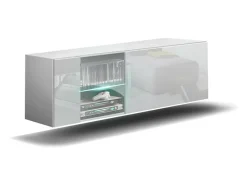 Móvel de sala branco coleção CEPTO 37x91cm, 1 porta, 2 prateleiras, 2 nichos.