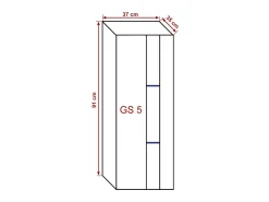 Móvel de sala preto coleção CEPTO 37x91cm, 1 porta com vidro, 2 prateleiras.