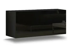 Móvel de sala preto coleção CEPTO, 1 porta, 2 prateleiras. Ideal para uma pequena arrumação na sala.