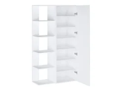 Móvel de sapateira com 4 prateleiras e 1 porta espelho - Branco - SYLANY