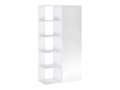 Móvel de sapateira com 4 prateleiras e 1 porta espelho - Branco - SYLANY