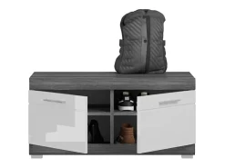 Móvel de sapateira SCOTT Cinza Escuro e Branco 90x44x40 cm - Elegância e Arrumação Prática