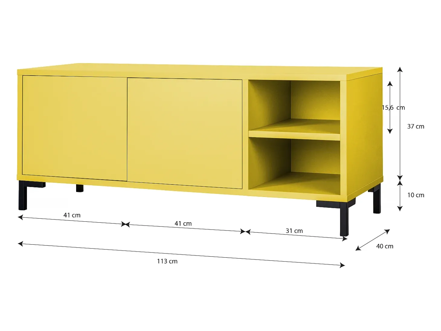 Móvel de TV 113 cm amarelo MIRKO