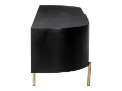 Móvel de TV 2 portas madeira mangueira e metal dourado, cor preta - NEVILI de Maison Céphy