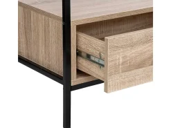 Móvel de TV Aliaj com 2 gavetas, sala de estar/jantar, carvalho preto, 100 cm